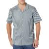 imageAmazon Essentials Mens Vacation Cotton Resort Shirt SlimFit Short SleeveNavy Stripe