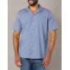 imageAmazon Essentials Mens Vacation Cotton Resort Shirt SlimFit Short SleeveWashed Blue