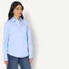 imageAmazon Essentials Womens RegularFit Stretch Poplin ButtonUp Dress ShirtPowder Blue