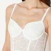 imageAmazon Essentials Womens Stretch All Over Lace Longline Bustier CorsetWhite
