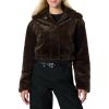 imageAmazon Essentials Demis Pick Womens OversizedFit Cropped Faux Fur Jacket with CollarDark Brown