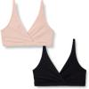 imageAmazon Essentials Womens Peached Microfiber Pullover Nursing Sleep Bra Pack of 2BlackSoft Petal