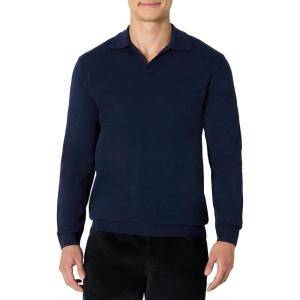 imageAmazon Essentials Mens Long Sleeve Regular Fit Knit Polo SweaterNavy