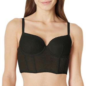 imageAmazon Essentials Womens Stretch All Over Lace Longline Bustier CorsetBlack