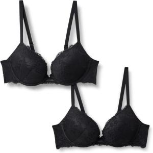 imageAmazon Essentials Womens Stretch Galloon Lace Push Up Wired BraBlack