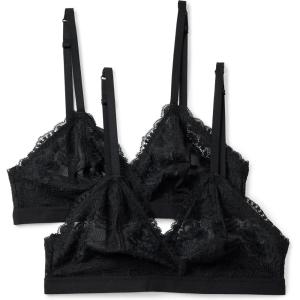 imageAmazon Essentials Womens Stretch Galloon Lace Unlined Triangle BraBlack