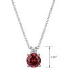 imageAmazon Collection Created Gemstone and 115 CT TW Lab Grown Diamond Pendant Necklace with Cable Chain in Platinum Over Sterling Silver 18quot 2quot ExtenderRuby