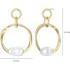 imageAmazon Essentials Demis Pick Baroque Pearl Womens Hoop Earrings  GoldTone Fine Silver Plated Open Circle Design