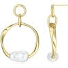 imageAmazon Essentials Demis Pick Baroque Pearl Womens Hoop Earrings  GoldTone Fine Silver Plated Open Circle Design