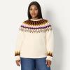 imageAmazon Essentials Demis Pick Womens OversizedFit Fair Isle Crewneck SweaterCream Caramel Chevron Knit