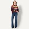 imageAmazon Essentials Demis Pick Womens OversizedFit Fair Isle Crewneck SweaterDark Burgundy Cream Chevron Knit