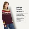 imageAmazon Essentials Demis Pick Womens OversizedFit Fair Isle Crewneck SweaterDark Burgundy Cream Chevron Knit