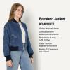 imageAmazon Essentials Demis Pick Womens RelaxedFit Bomber JacketMedium Blue Vintage