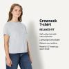 imageAmazon Essentials Demis Pick Womens RelaxedFit Cotton Crewneck TShirtLight Grey Heather