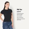 imageAmazon Essentials Demis Pick Womens SlimFit Stretch Rib ShortSleeve TeeBlack