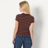 imageAmazon Essentials Demis Pick Womens SlimFit Stretch Rib ShortSleeve TeeBurgundy Brown Stripe