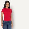 imageAmazon Essentials Demis Pick Womens SlimFit Stretch Rib ShortSleeve TeeRed