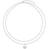 imageAmazon Essentials Polished Disc and Beaded Chain 2 Row Layer NecklaceSilver