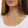 imageAmazon Essentials Polished Disc and Beaded Chain 2 Row Layer NecklaceYellow Gold