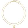 imageAmazon Essentials Polished Disc and Beaded Chain 2 Row Layer NecklaceYellow Gold