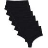 imageAmazon Essentials Womens Microfiber Thongs GString ampamp High Waisted Thong Pack of 6Black