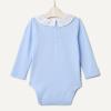imageAmazon Essentials x Sofia Grainge Baby Girls LongSleeve Ruffle Collar Bodysuit Pack of 2IvoryLight Blue