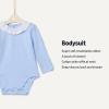imageAmazon Essentials x Sofia Grainge Baby Girls LongSleeve Ruffle Collar Bodysuit Pack of 2IvoryLight Blue