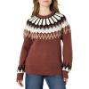 imageAmazon Essentials Demis Pick Womens OversizedFit Fair Isle Crewneck SweaterDark Brown Mint Green Chevron