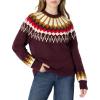 imageAmazon Essentials Demis Pick Womens OversizedFit Fair Isle Crewneck SweaterDark Burgundy Cream Chevron Knit