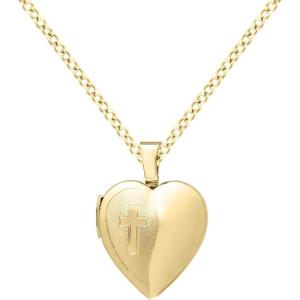 imageAmazon Essentials Womens Heart Shaped Polished Locket 18quot previously Amazon CollectionYellow Gold