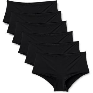 imageAmazon Essentials Womens Microfiber Boyshorts Boyshort ampamp High Waisted Boyshort Pack of 6Black