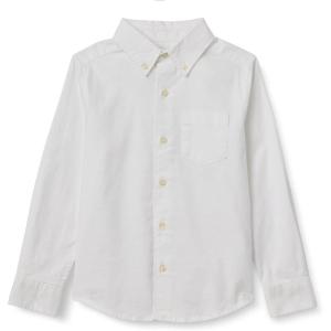 imageAmazon Essentials Boys Long Sleeve Oxford Button Down ShirtWhite