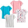 imageAmazon Essentials Girls ShortSleeve TShirtsBlueGreyPinkCandy