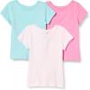 imageAmazon Essentials Girls ShortSleeve TShirtsAqua BluePinkWhite