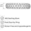 imageAmazon Essentials Cubic Zirconia Classic Pave Eternity Ring in Sterling SilverWhite