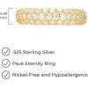 imageAmazon Essentials Cubic Zirconia Classic Pave Eternity Ring in Sterling SilverYellow