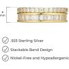imageAmazon Essentials Cubic Zirconia Stackable 2Ring Set in Sterling SilverYellow