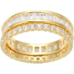 imageAmazon Essentials Cubic Zirconia Stackable 2Ring Set in Sterling SilverYellow