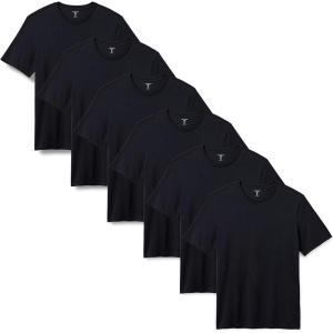 imageAmazon Essentials Mens RegularFit ShortSleeve Crewneck TShirt Pack of 6Black