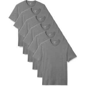 imageAmazon Essentials Mens RegularFit ShortSleeve Crewneck TShirt Pack of 6Grey Heather