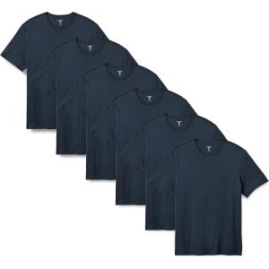 imageAmazon Essentials Mens RegularFit ShortSleeve Crewneck TShirt Pack of 6Navy