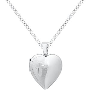 imageAmazon Essentials Womens Heart Shaped Polished Locket 18quot previously Amazon CollectionSilver