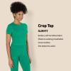 imageAmazon Essentials Womens Active FormFlex Buttery Soft Short Sleeve Slim Fit Crop Layering Workout TopEmerald Green