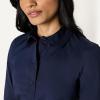 imageAmazon Essentials Womens SlimFit Stretch Poplin ButtonUp Dress ShirtNavy