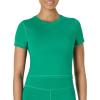 imageAmazon Essentials Womens Active FormFlex Buttery Soft Short Sleeve Slim Fit Crop Layering Workout TopEmerald Green