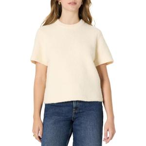 imageAmazon Essentials Demis Pick Womens RelaxedFit Faux Mohair Short Sleeve Sweater TopCream