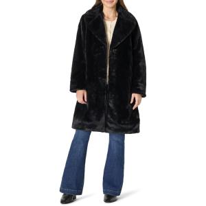 imageAmazon Essentials Womens RelaxedFit Long Faux Fur Coat with Lapel CollarBlack