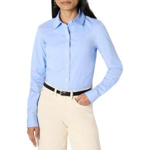 imageAmazon Essentials Womens SlimFit Stretch Poplin ButtonUp Dress ShirtPowder Blue