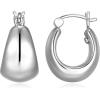 imageAmazon Essentials Demis Pick Dome Hoop Earrings for Women  Fine Silver Plated Trendy Jewelry