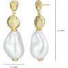 imageAmazon Essentials Demis Pick Pearl Drop Earrings for Women  GoldTone Fine Silver Plated Bridal Jewelry